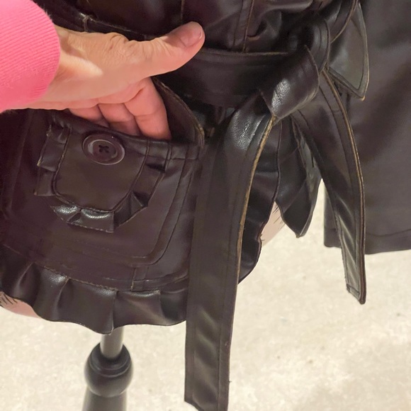 Sugar Coat-Ing Chocolate PU  Leather Coat - Picture 6 of 14